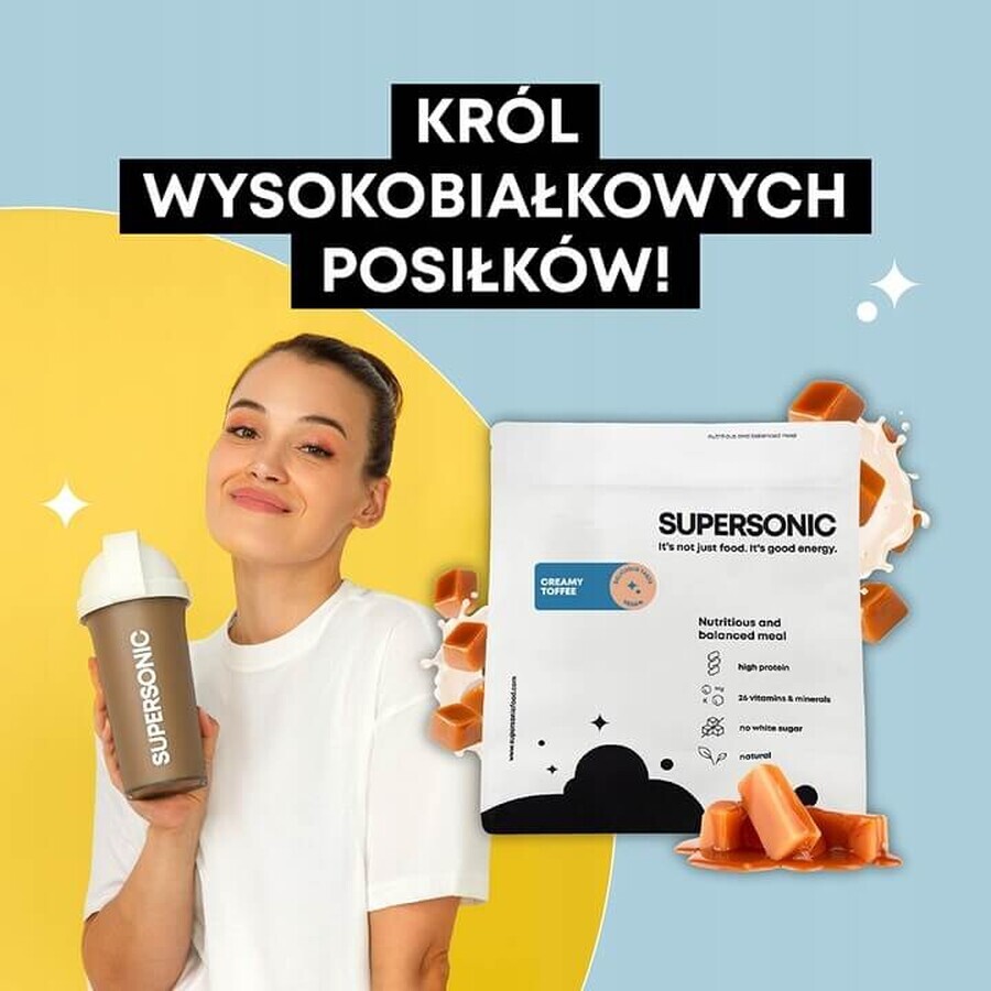 Supersonic Wholesome Plus Meal, aromă cremoasă de caramel, vegetală, 1,5 kg