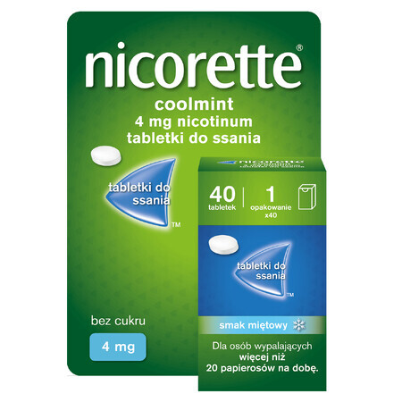 Nicorette Coolmint 4 mg, 40 comprimés