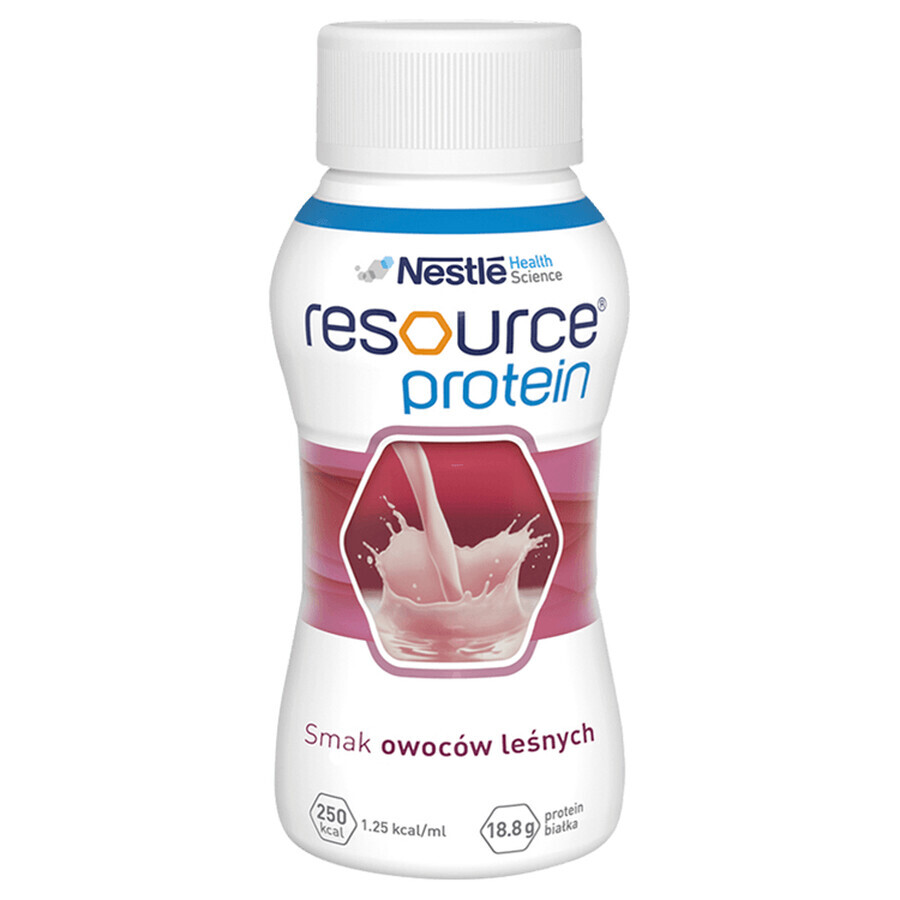 Resource Protein, nährstoffreiche Formel, Beerengeschmack, 4 x 200 ml + Gratis Einkaufstasche