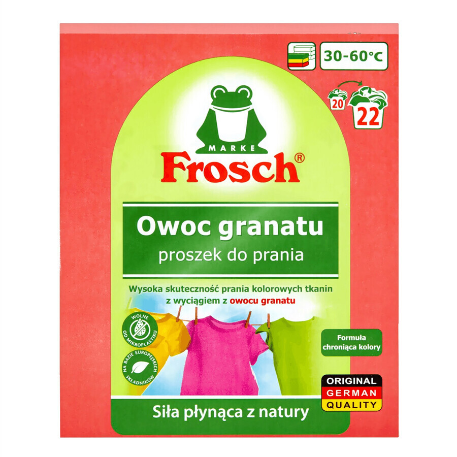 Frosch set, waspoeder, granaatappel, 1.45 kg + geconcentreerde wasverzachter, granaatappel, 750 ml + scheidingszakjes, 3 gratis