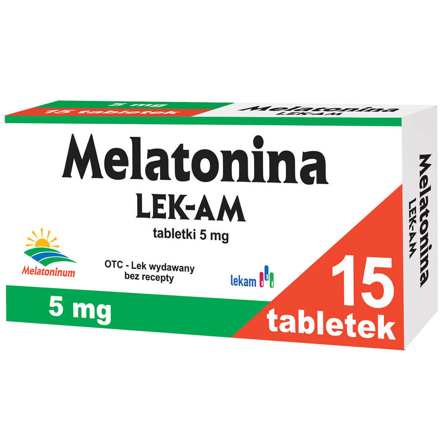 Melatonin LEK-AM 5 mg, 15 tablets