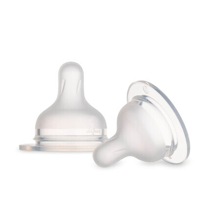 Canpol Babies, tettarella in silicone per biberon S-Shape XL, alimentazione rapida, 59/894, da 9 mesi, 2 pezzi