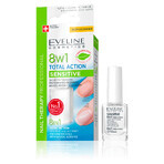 Eveline Cosmetics Nail Therapy Nail Therapy Total Action Sensitive 8in1, balsamo per unghie fragili e sfibrate, 12 ml