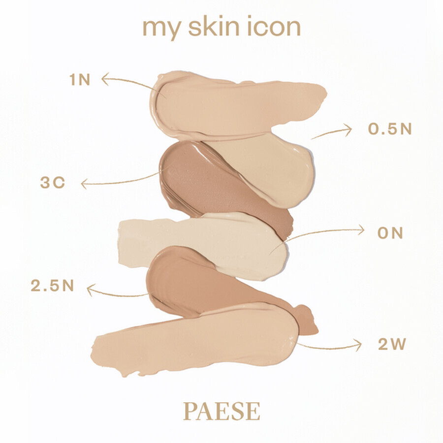 Paese My Skin Icon Fondotinta opacizzante, 0.5N Porcelain, 33 ml