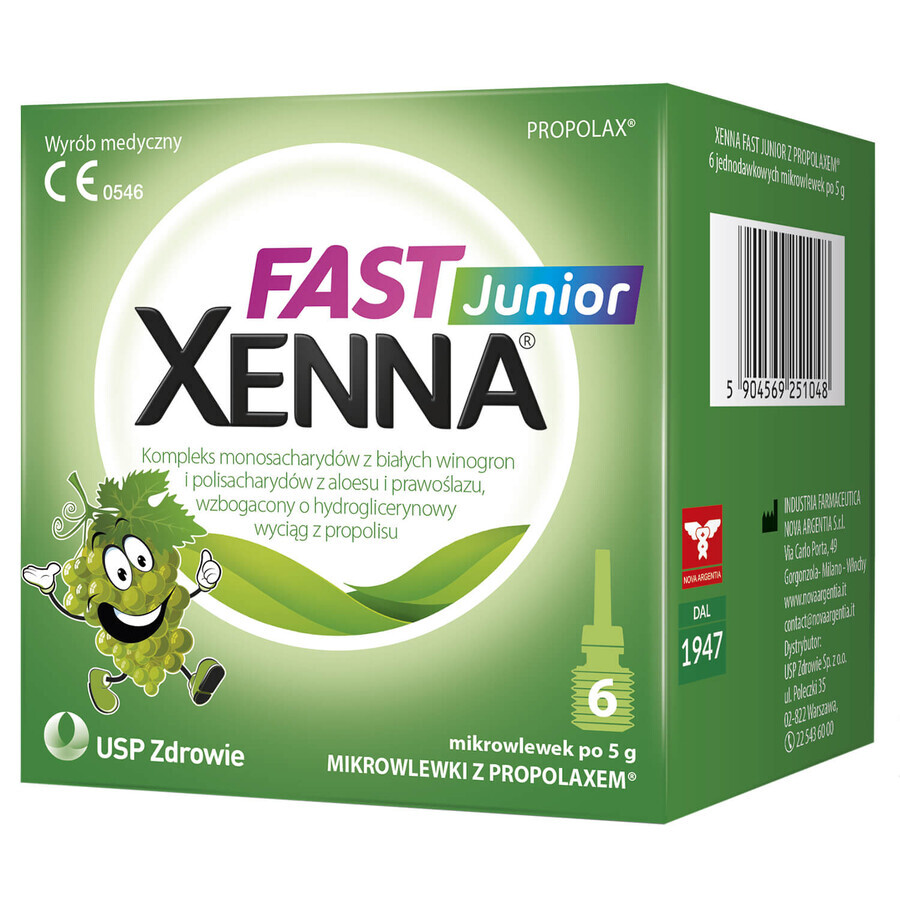 Xenna Fast Junior, microinfusione per bambini di età superiore a 1 anno, 6 unità