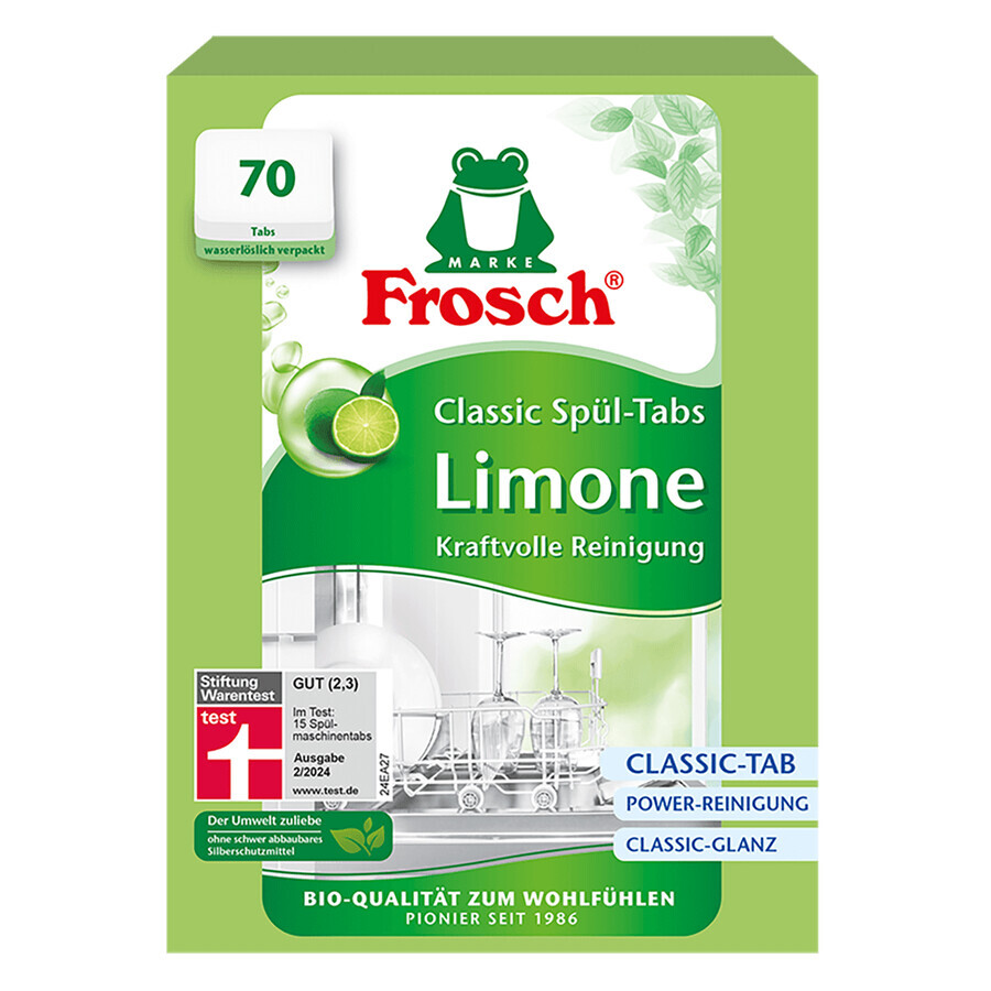 Frosch, Pastiglie per lavastoviglie, Classic, verde lime, 70 pezzi