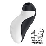 Satisfyer Orca, masaj clitoridian fără contact, aer, orcă alb-negru