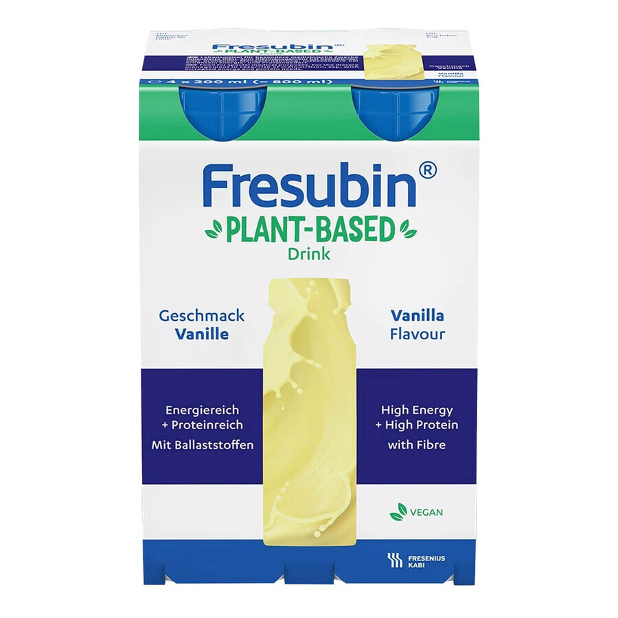 Fresubin Pflanzengetränk, Vanille-Geschmack, 4 x 200 ml