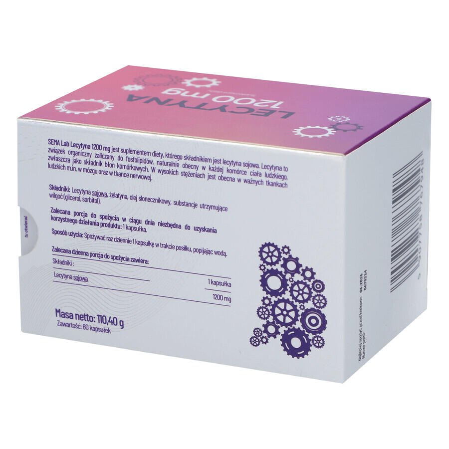 SEMA Lab Lecitina 1200 mg, 60 capsule morbide