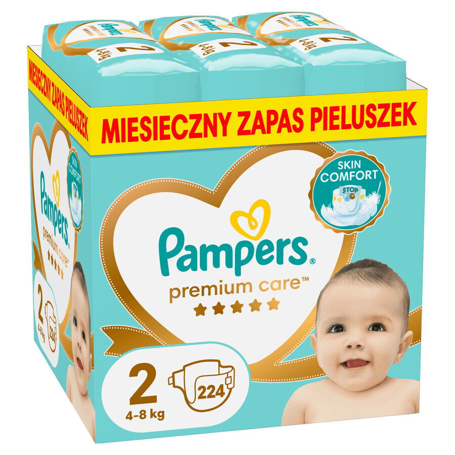 Pampers Premium Care, luiers, maat 2, 4-8 kg, 224 stuks