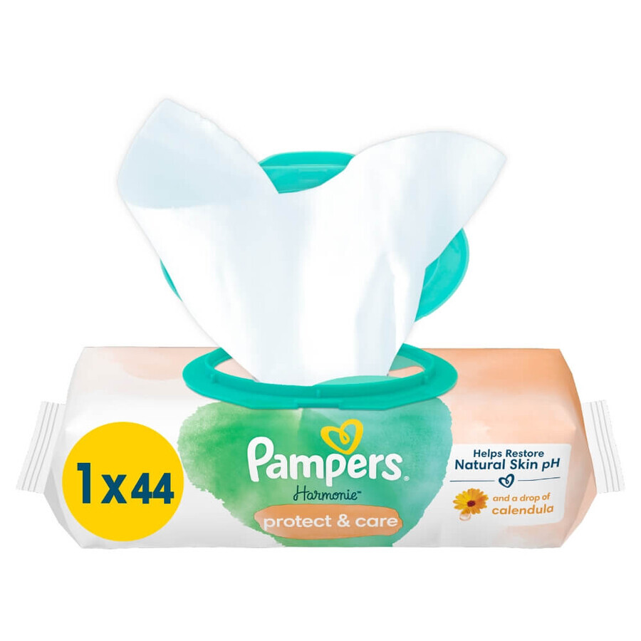 Pampers Harmonie Protect & Care, vochtige doekjes, 44 stuks