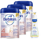 Set Bebilon Profutura Profutura DuoBiotik 4, formula nutriente a base di latte, dopo 2 anni, 3 x 800 g + Mustela Bebe Enfant, gel lavante nutriente, 300 ml in omaggio