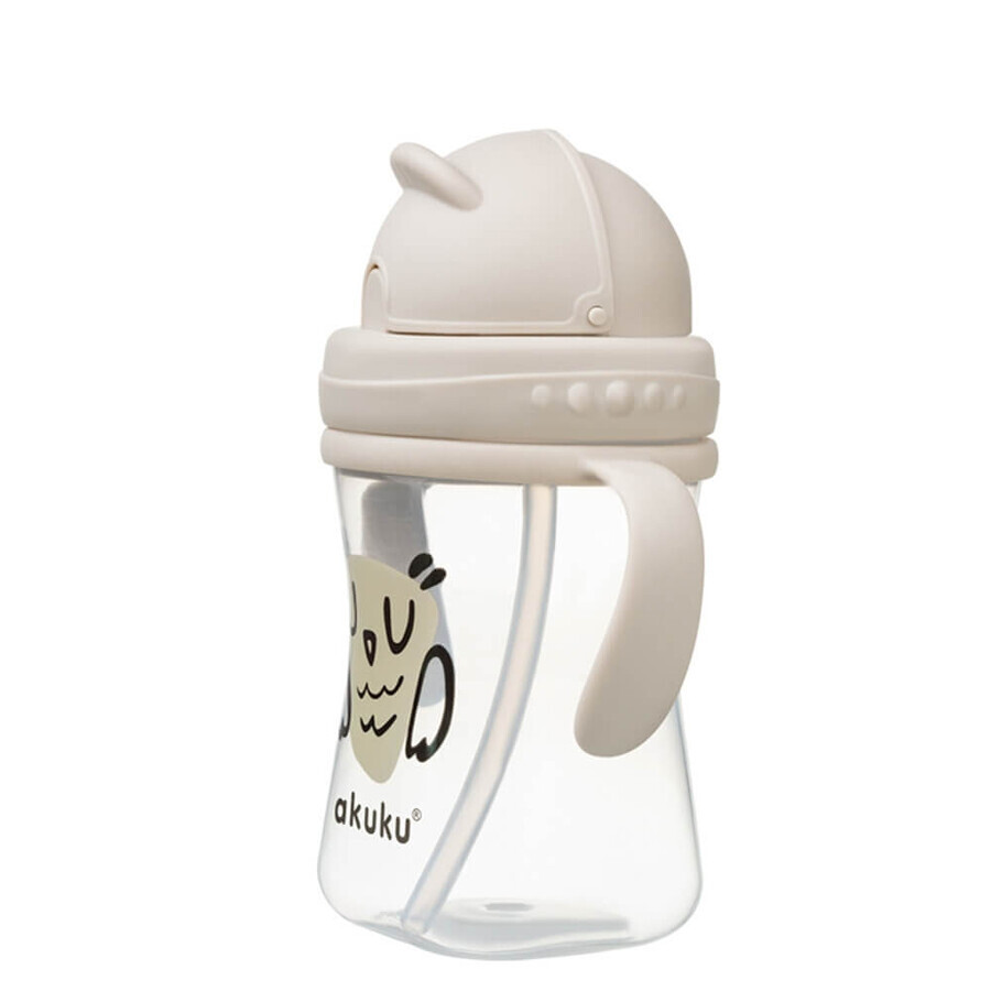 AKUKU, bottle with retractable straw, owl, from 9 months, 300 ml