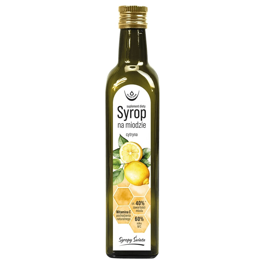 Oleofarm World Syrups Sciroppo di limone e miele, 250 ml