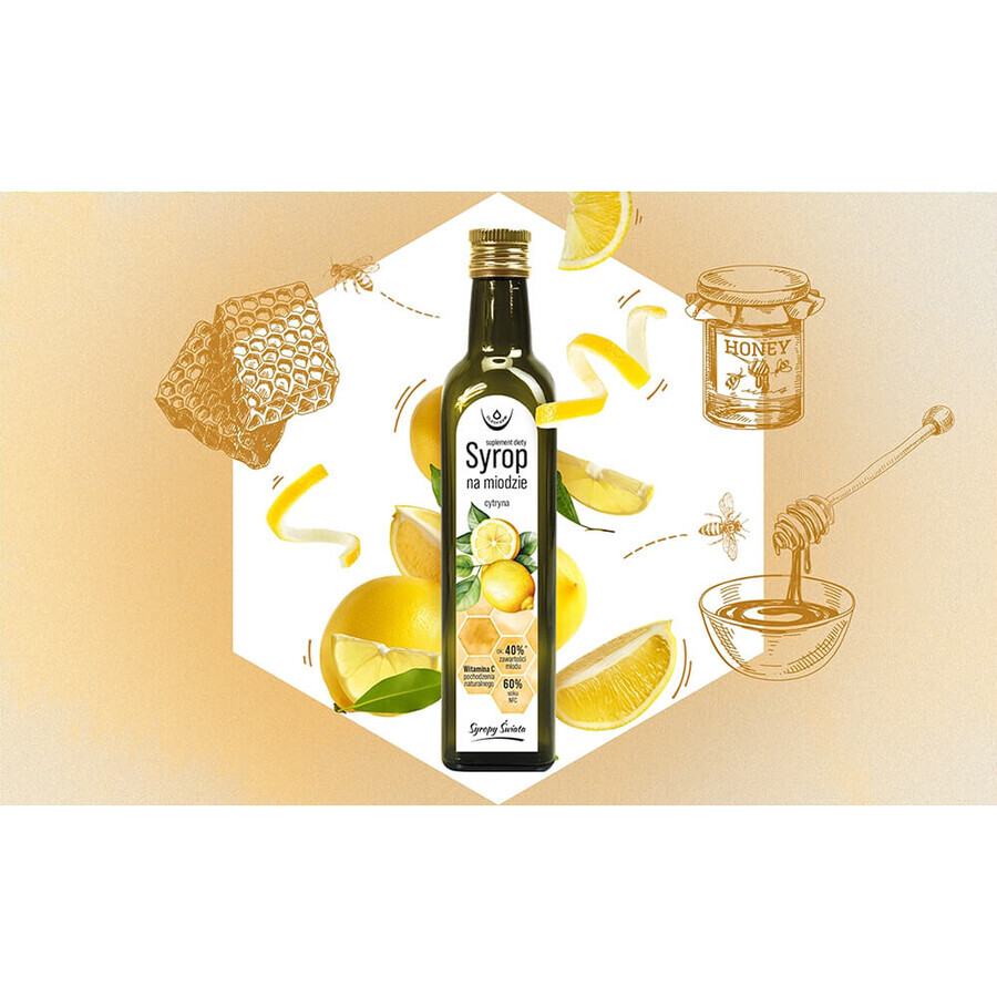 Oleofarm World Syrups Sciroppo di limone e miele, 250 ml