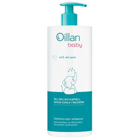 Oillan Baby, 3 in 1 Bade-, Körper- und Haargel, vom ersten Lebenstag an, 750 ml