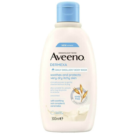 Aveeno Dermexa gel emolliente per il corpo per il prurito, 300 ml