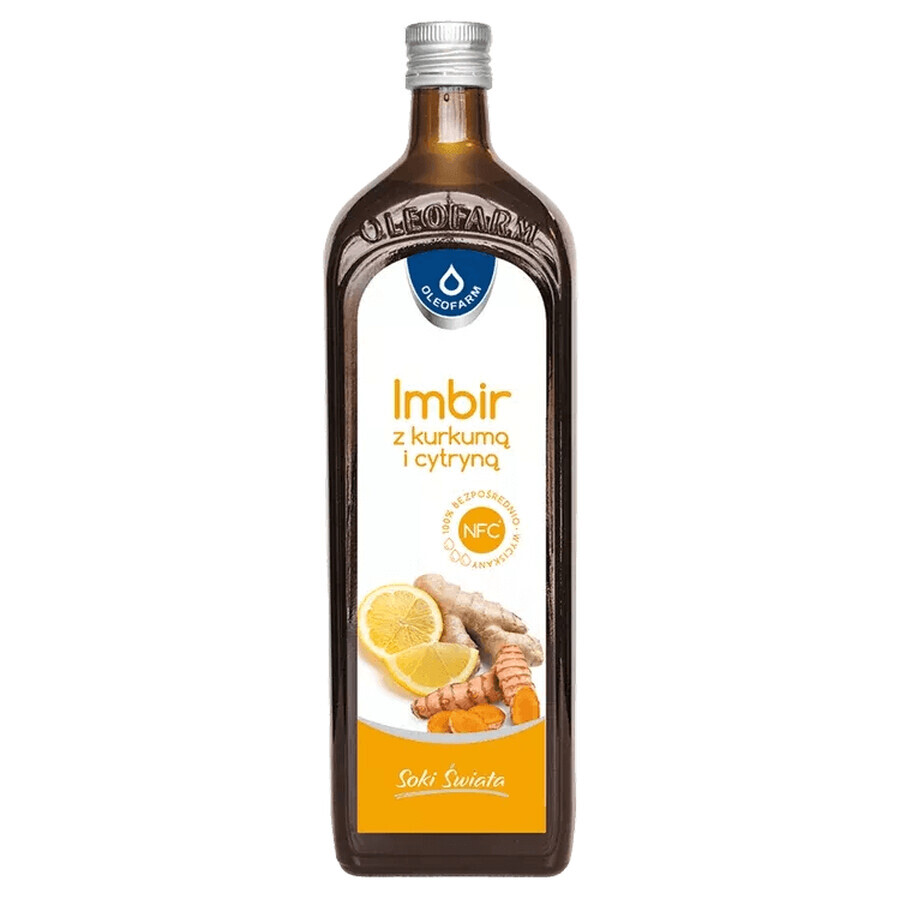 Oleofarm World Juices Ginger with turmeric and lemon, 980 ml