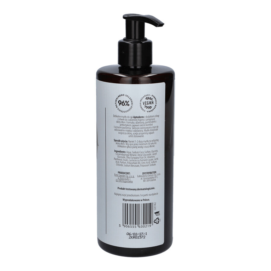 Sapone per le mani Aptederm per pelli sensibili, 390 ml