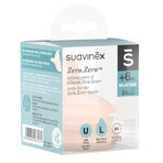 Suavinex Zero Zero, tettarella per biberon in silicone, anticolica, a flusso rapido, misura L, da 6 mesi, 2 pezzi