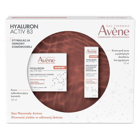 Avene Hyaluron Activ B3 Advanced rejuvenating care set, cell rebuilding cream 50 ml + triple corrective eye cream 15 ml