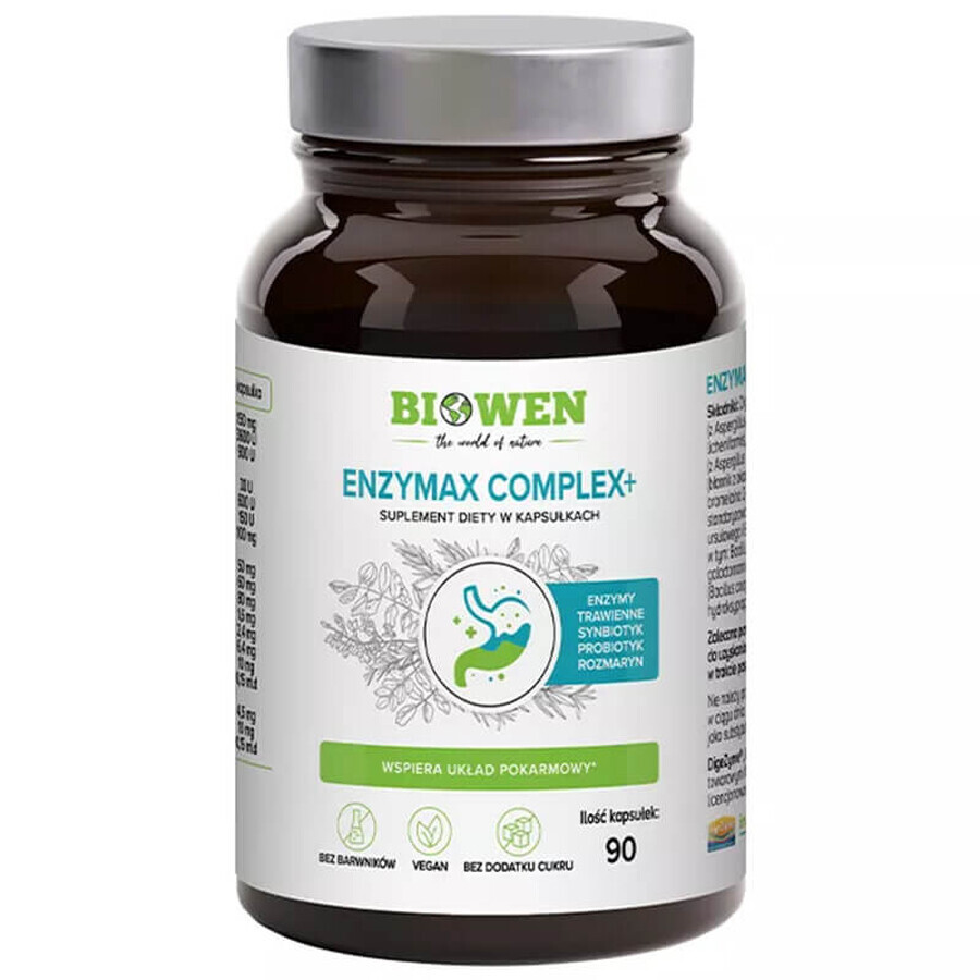 Biowen EnzyMax Complex+, enzima digestivo, 90 capsule