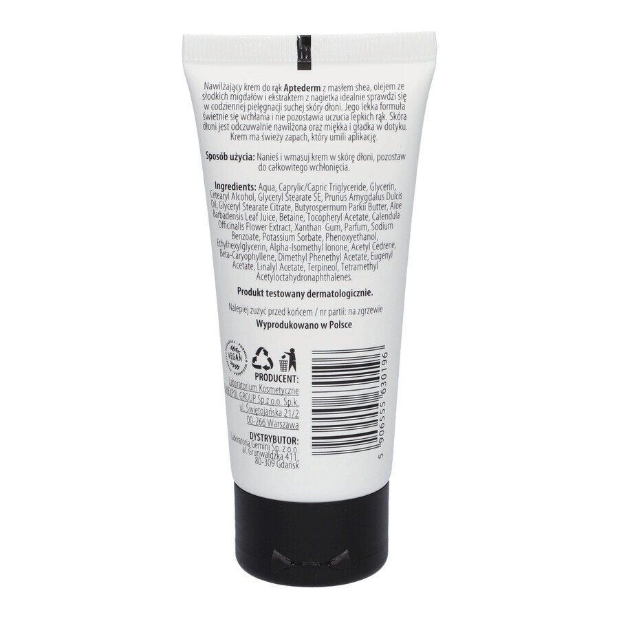 Aptederm crema idratante per le mani 50 ml