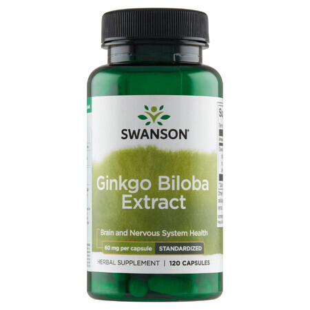 Swanson Ginkgo Biloba Extracto, ginkgo biloba, 120 cápsulas