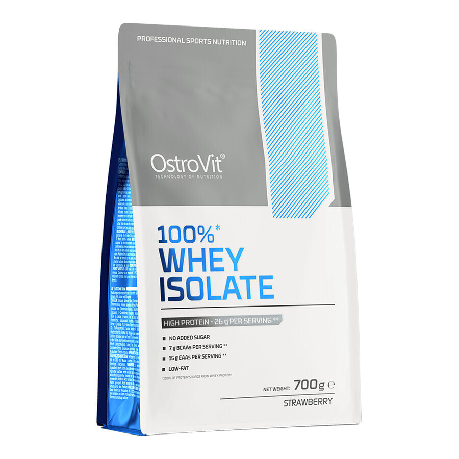 OstroVit 100% Molkenisolat, Erdbeergeschmack, 700 g