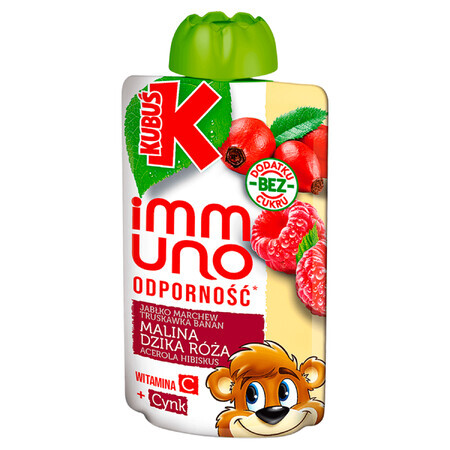 Immuno Odporność Kubuś Immuno, mousse, frambuesas, rosa mosqueta, 100 g.