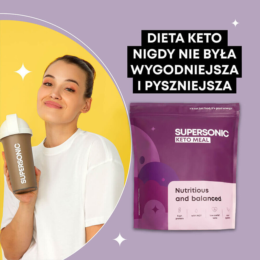 Supersonic Keto Meal, gusto cioccolato cremoso, 800 g + shaker, 700 ml gratis