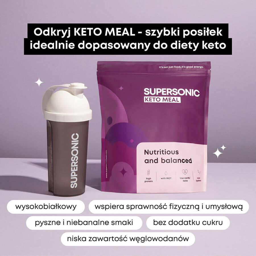 Supersonic Keto Meal, gusto cioccolato cremoso, 800 g + shaker, 700 ml gratis