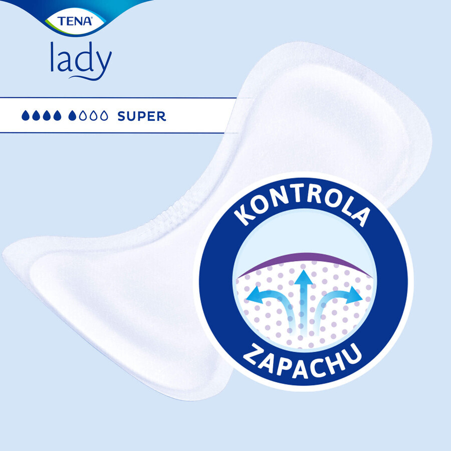 Set Tena Lady, prosoape sanitare specializate, Super, 2 x 30 buc + ProSkin Pants Chiloți absorbanți normali, mărimea M și L, 2 mostre