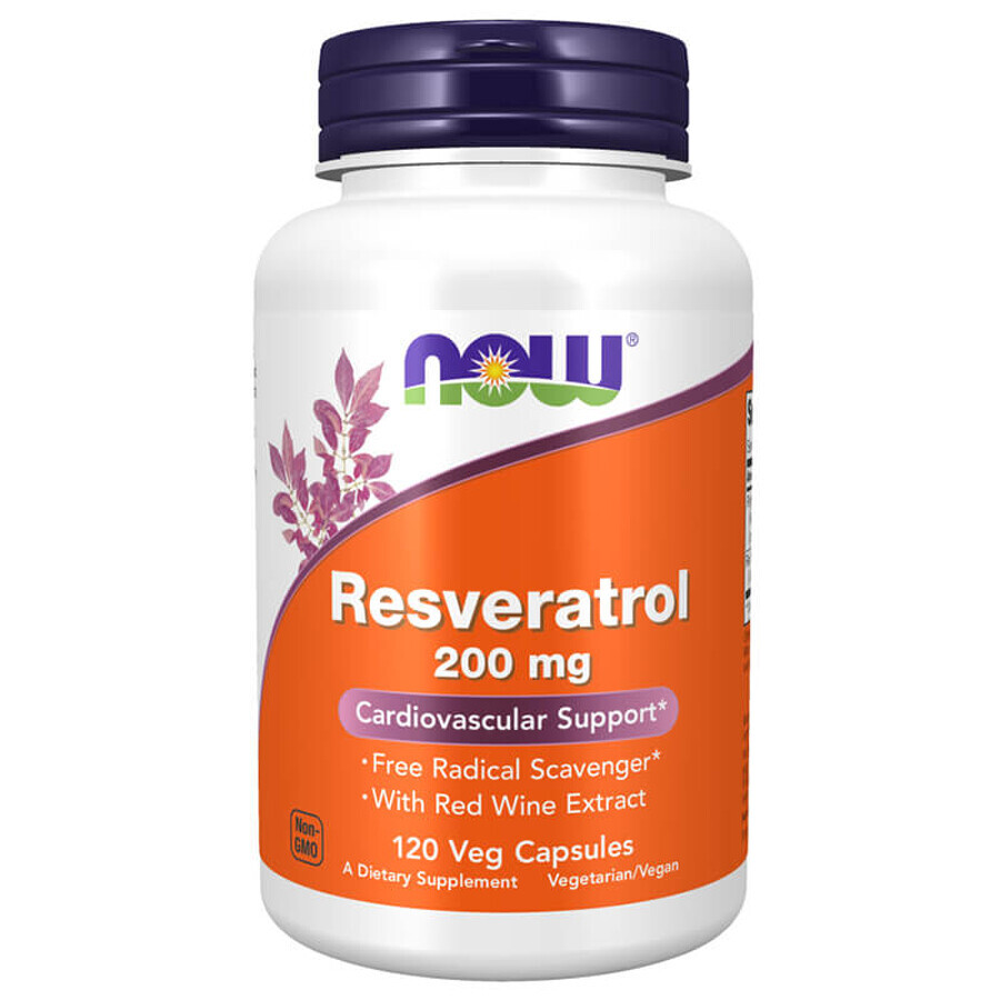 Now Foods Resveratrol 200 mg, 120 capsule