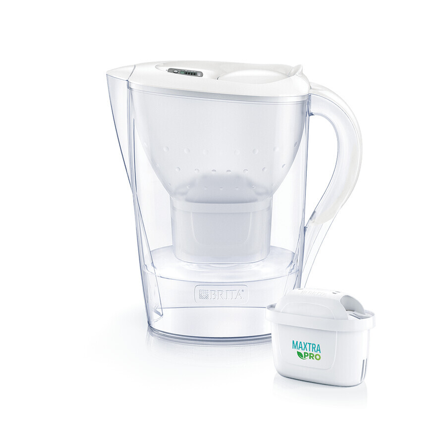 Brita Marella, caraffa con filtro 2,4 l, bianco + filtro Maxtra Pro Pure Performance, 1 pz.