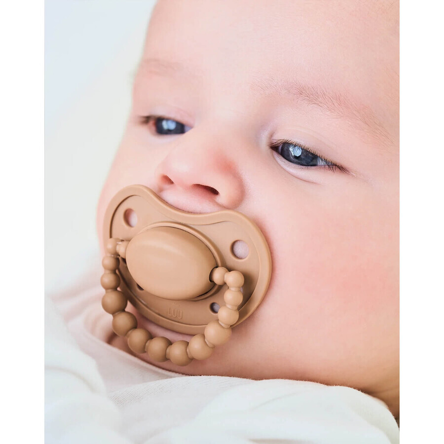 Luu Kids, ciuccio, posizionamento, silicone, Latte Nocciola, 0-3 mesi, 1 pz.