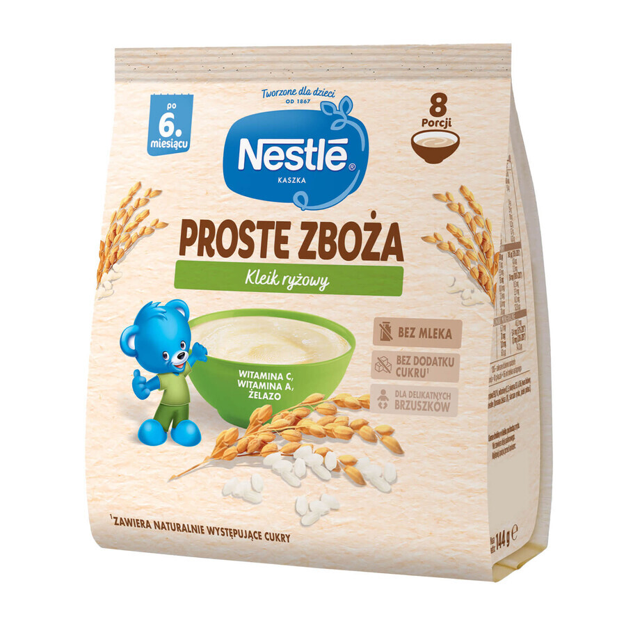 Nestle Simple Cereals Barrette di cereali di riso senza latte, dopo 6 mesi, 144 g