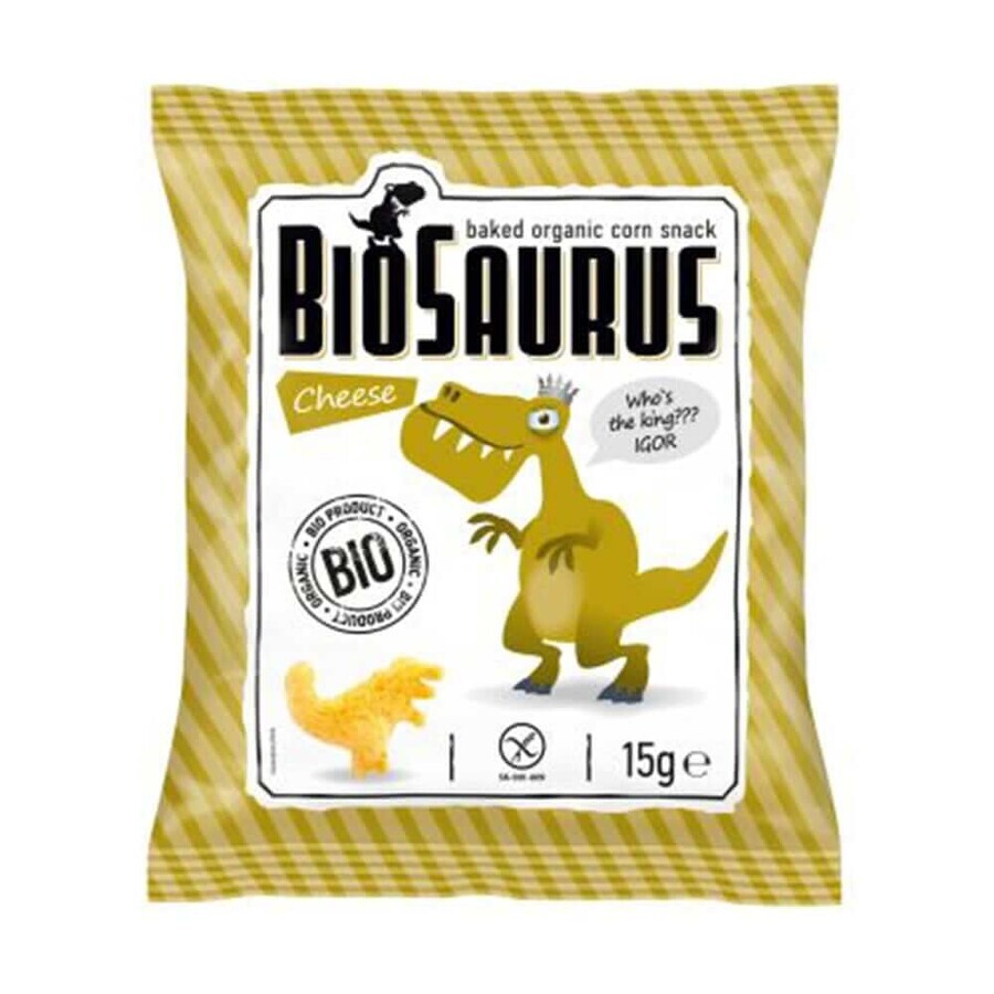 BioSaurus, patatine di mais fritte Bio, gusto formaggio, 15 g