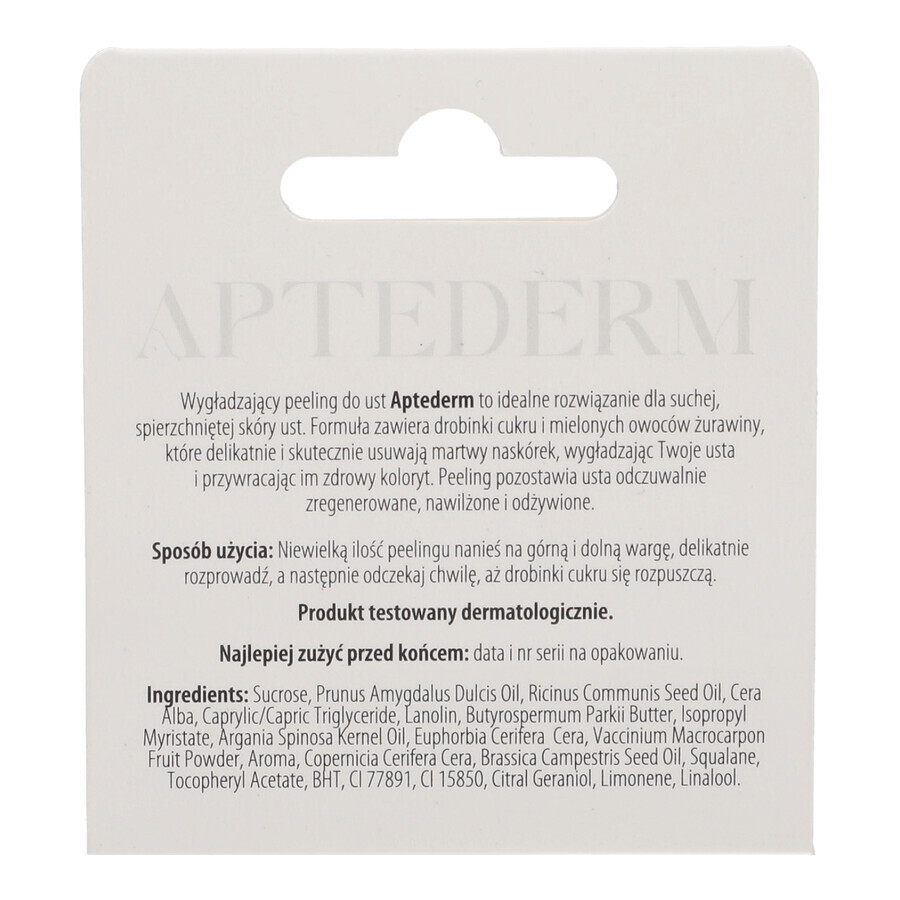 Aptederm, scrub esfoliante levigante per le labbra, 4,8 g