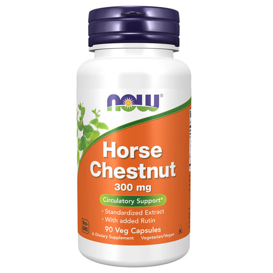 Now Foods Horse Chestnut 300 mg, horse chestnut seed extract, 90 vegan capsules