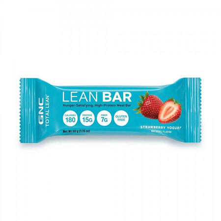 Protein bar with fibre, yoghurt and strawberry Lean Bar, 50 g, GNC