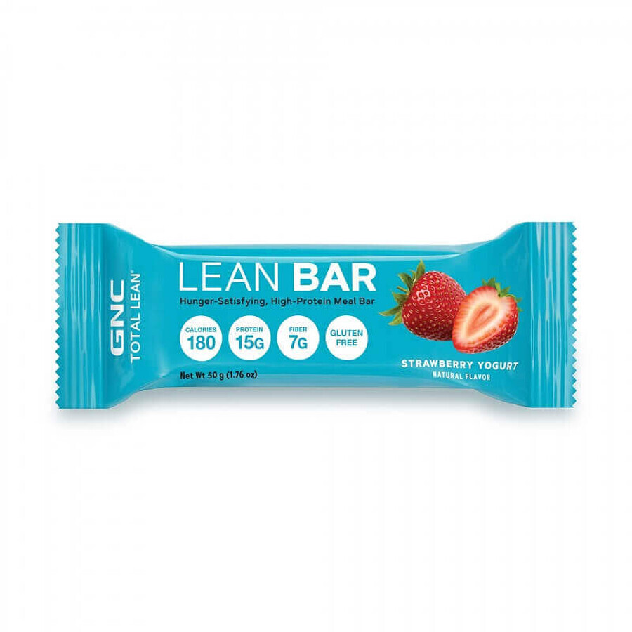 Protein bar with fibre, yoghurt and strawberry Lean Bar, 50 g, GNC