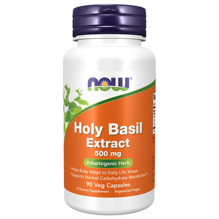 Now Foods Estratto di basilico santo 500 mg, tulsi, 90 capsule vegane