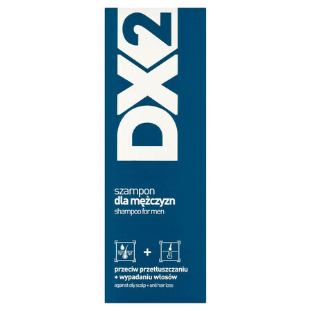 DX2, shampoo per uomo contro il grasso e la caduta dei capelli, 150 ml