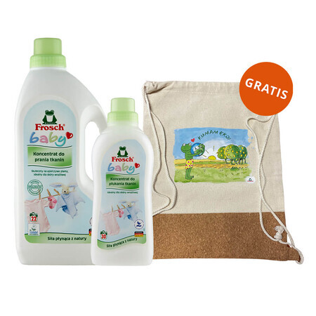 Set Frosch Baby, concentrato di lavaggio, 1500 ml + concentrato di risciacquo, 750 ml + zaino gratuito