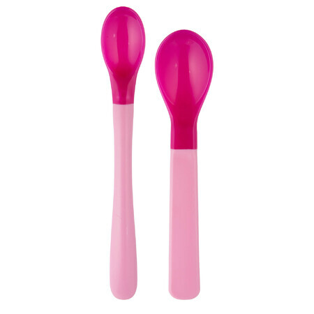 Canpol Babies, set di cucchiai magici che cambiano colore, rosa, 9/581, da 4 mesi, 2 pezzi