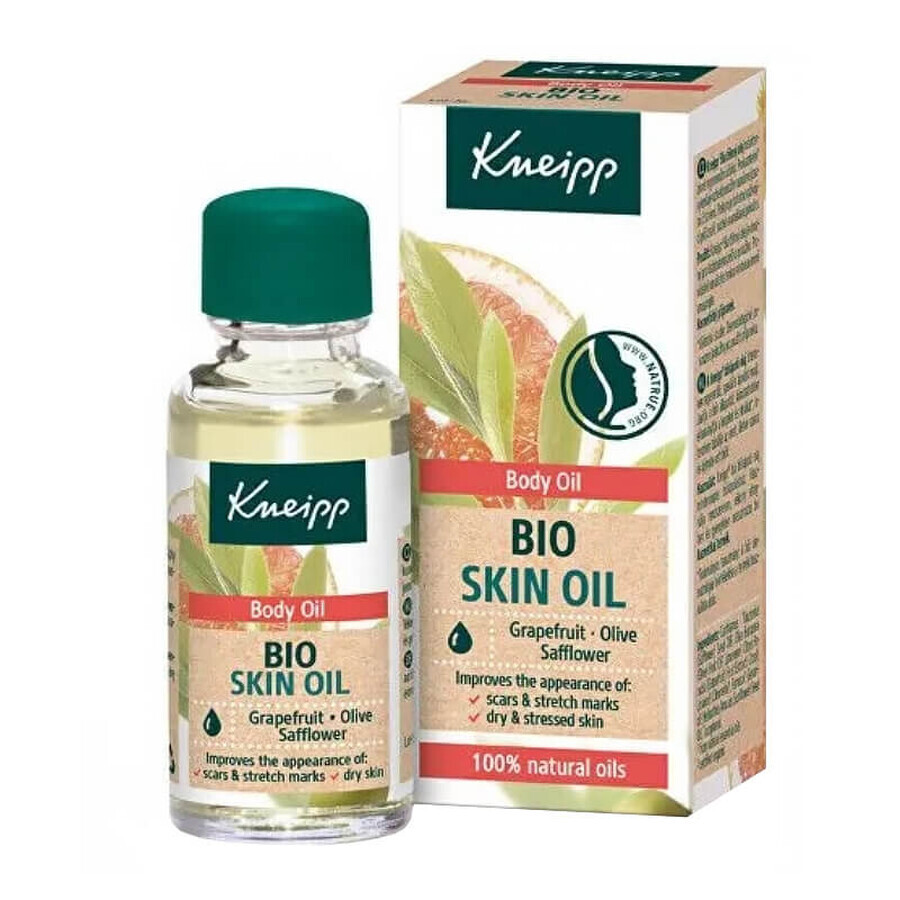 Kneipp Bio Skin Oil, olio per il corpo, pompelmo, zafferano, olio d'oliva, 20 ml