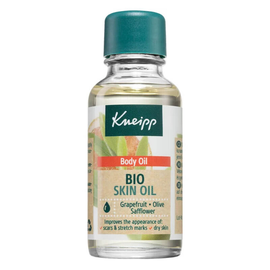 Kneipp Bio Skin Oil, olio per il corpo, pompelmo, zafferano, olio d'oliva, 20 ml