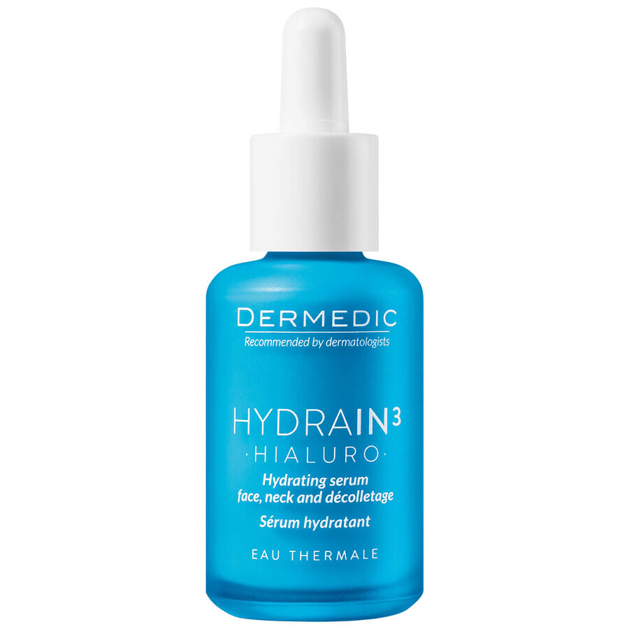 Set Dermedic Hydrain 3 Hialuro, hydraterend serum voor gezicht, hals en decolleté, 30 ml + diep hydraterende crème 15 ml