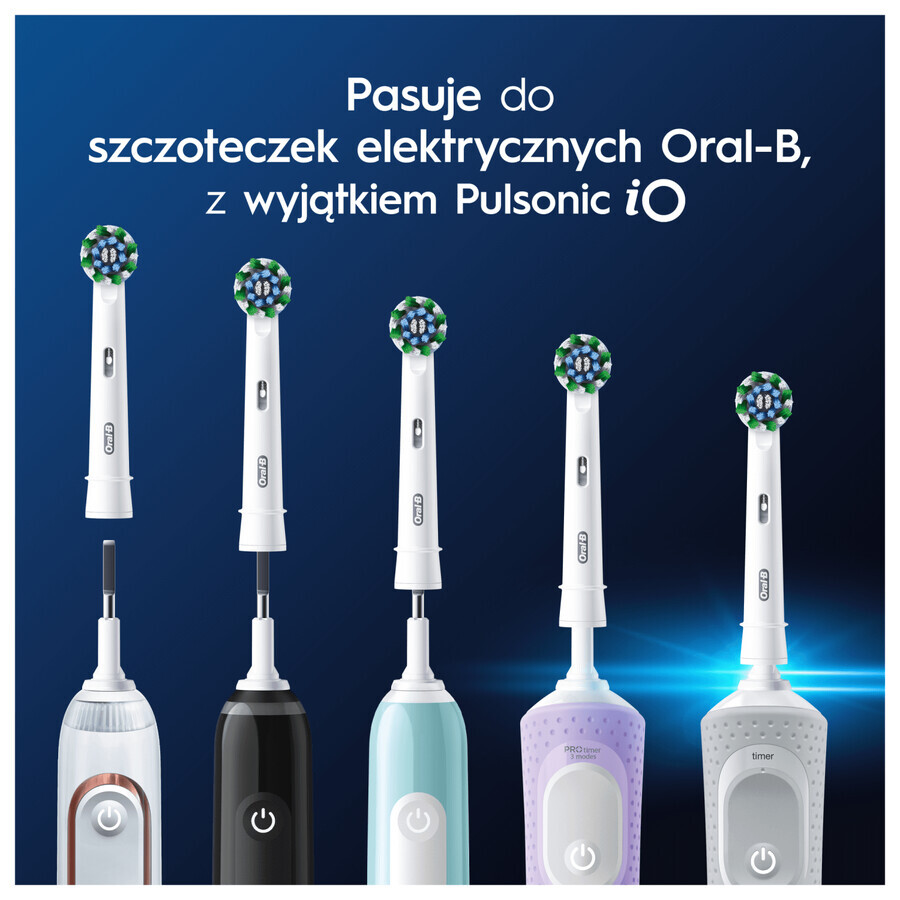 Oral-B Pro Cross Action, punte di ricambio per spazzolino elettrico Clean Maximiser, 4 pezzi